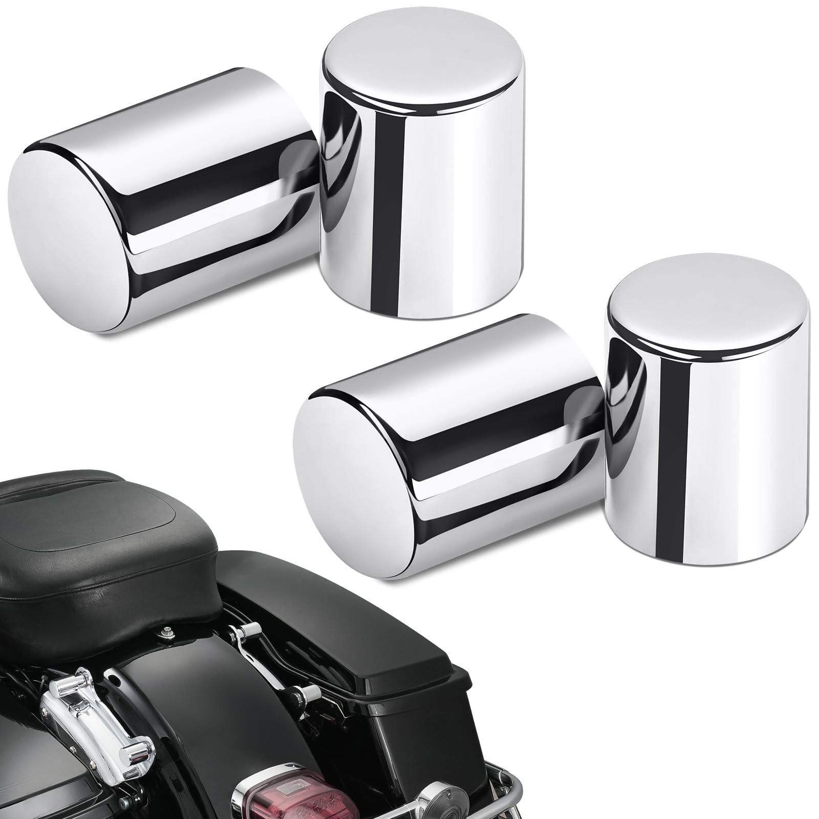 4 PCS Chrome Docking Hardware Covers for Harley Davidson Touring Street Glide...