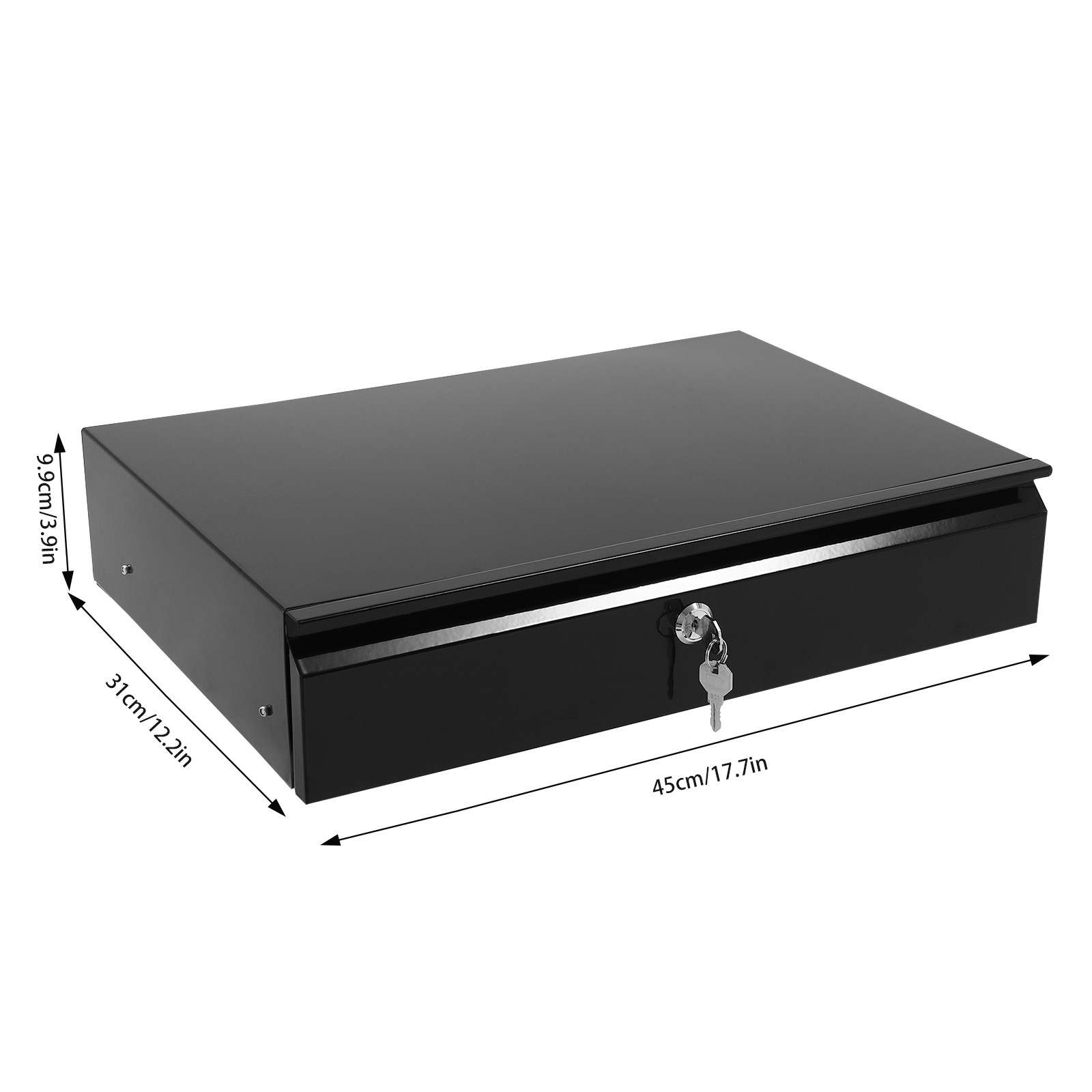 Slide Out Cabinet Drawer Pull Out Under Desk Drawer For Office With Lock Black