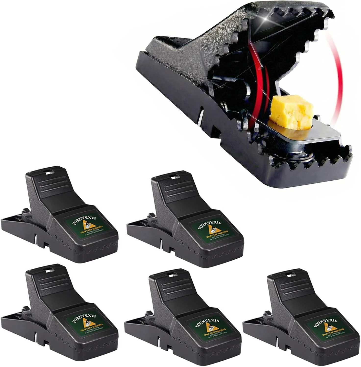 Mouse Traps Indoor, Reusable Snap Traps for Mice (6 Pack) | Hassle-Free Setup, C