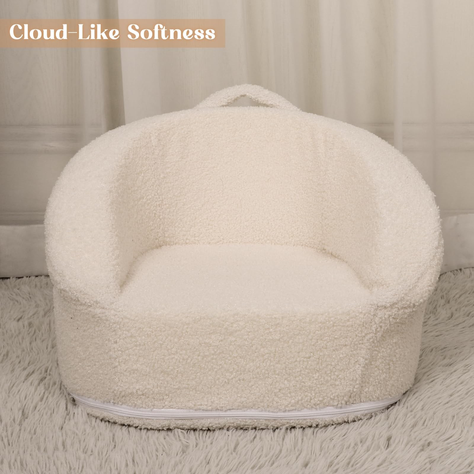 Mini Chair Comfy 1-2 Years Old - 17.3'' Compact Couch with Carry Handle, Soft...