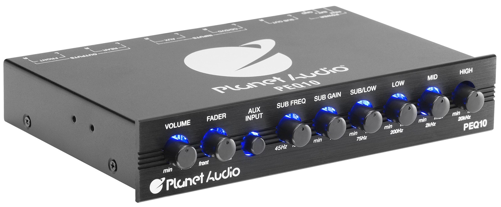 PEQ10 Car Equalizer - 4 Band, Pre-Amp, Half Din, Subwoofer Output with Adjust...