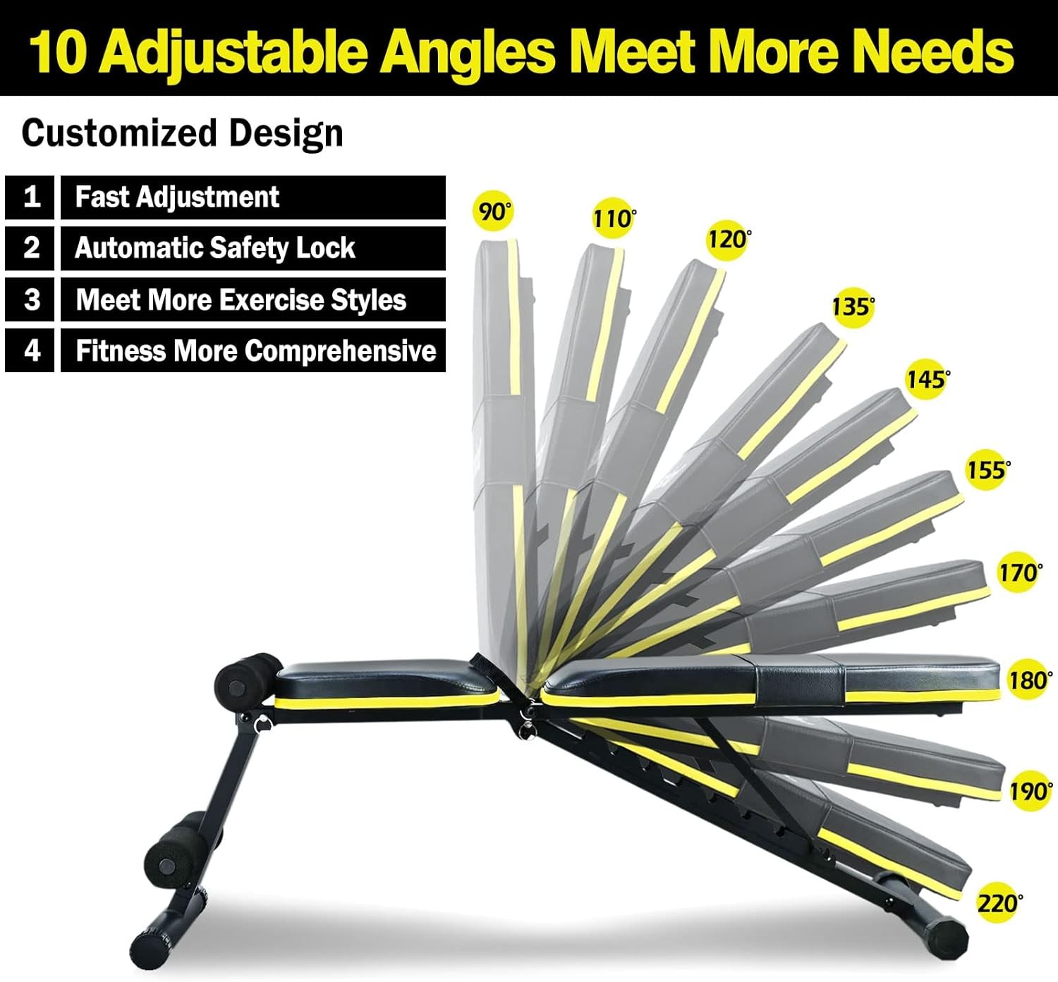 Adjustable Weight Bench, Foldable Workout Benches for Home Gym