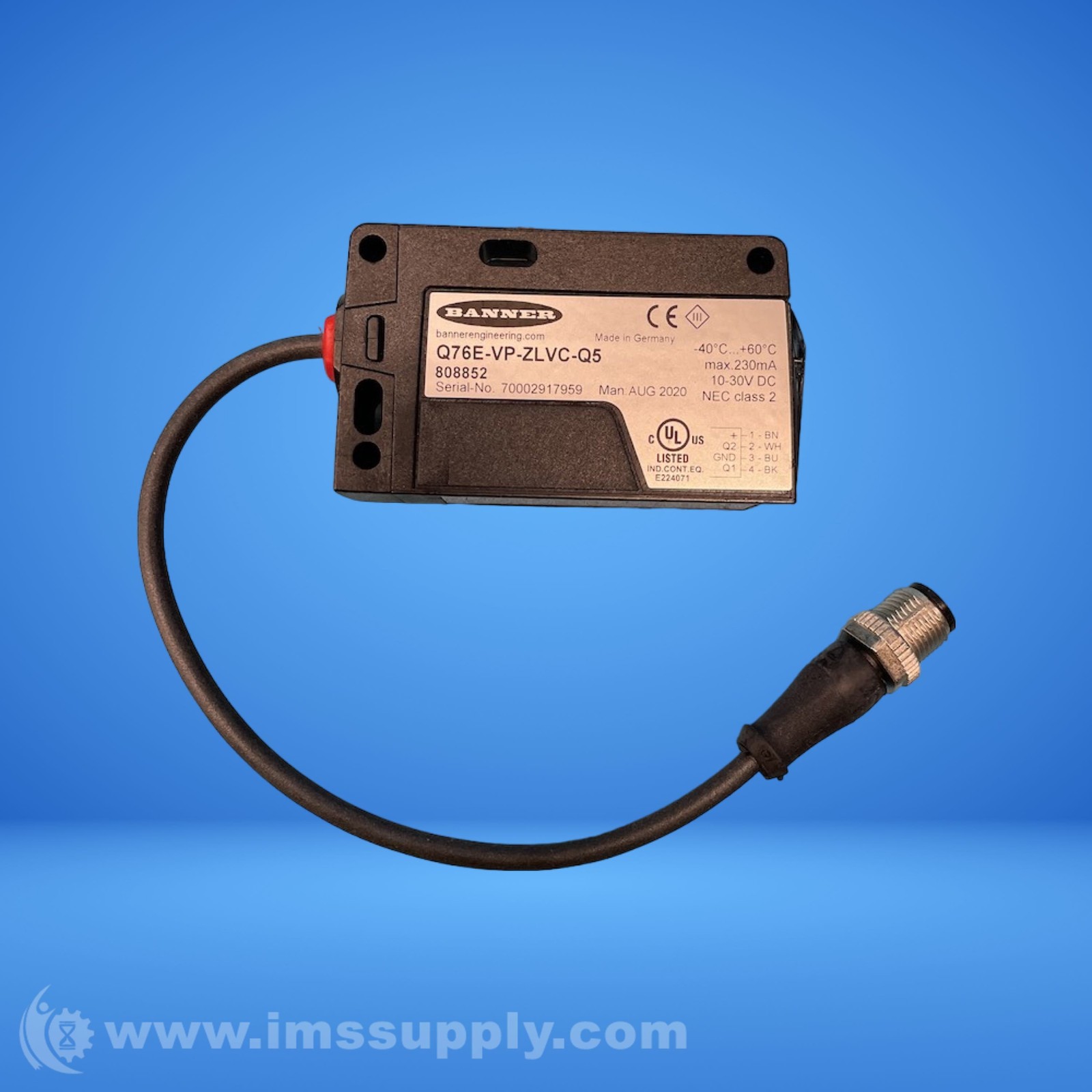 Banner Engineering Corp. Q76E-VP-ZLVC-Q5 Wide Beam Area Detector USIP