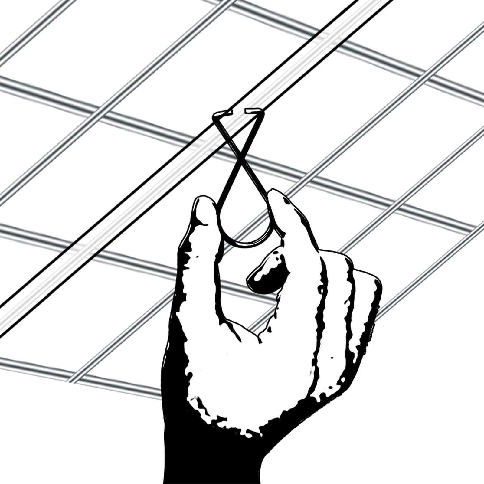 Outus 30 Packs Hook Clips Ceiling Tile Hooks T-bar Drop Silver