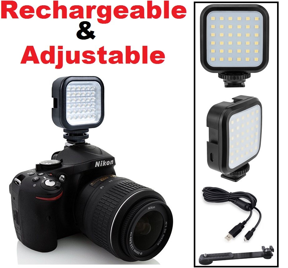 Rechargeable LED Light Set With Kit For Nikon D3S D3X D300 D300S D5000 D5100