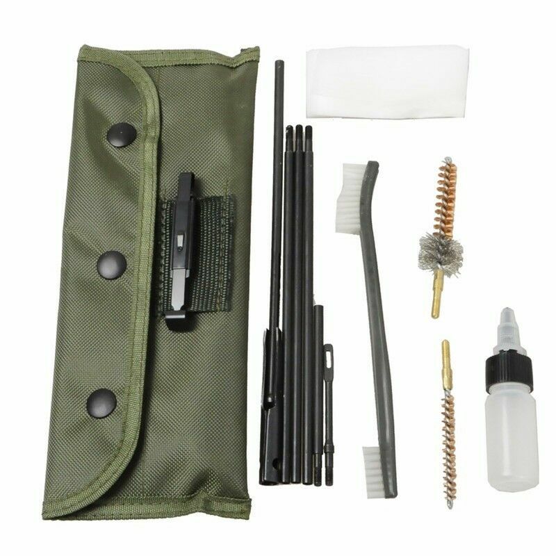 10 Pcs .22 22LR .223 556 Rifle Gun Cleaning Kit Nylon Brush Cleaner with Pouch