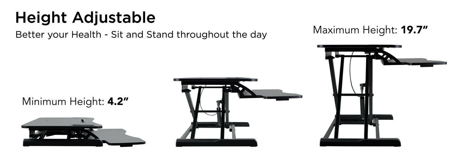 Mount-It! Standing Desk Converter | Height Adjustable 37 Inches Wide | Open Box