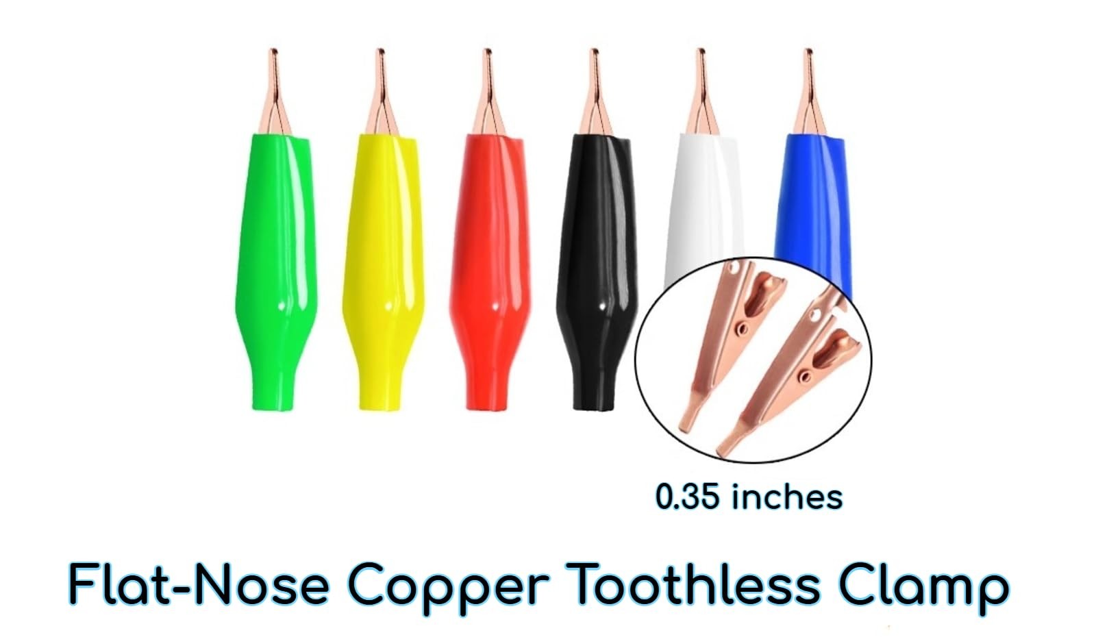 50 Pack Micro Flat Alligator Test Clips 5A Copper Prototyping Soldering Clamps