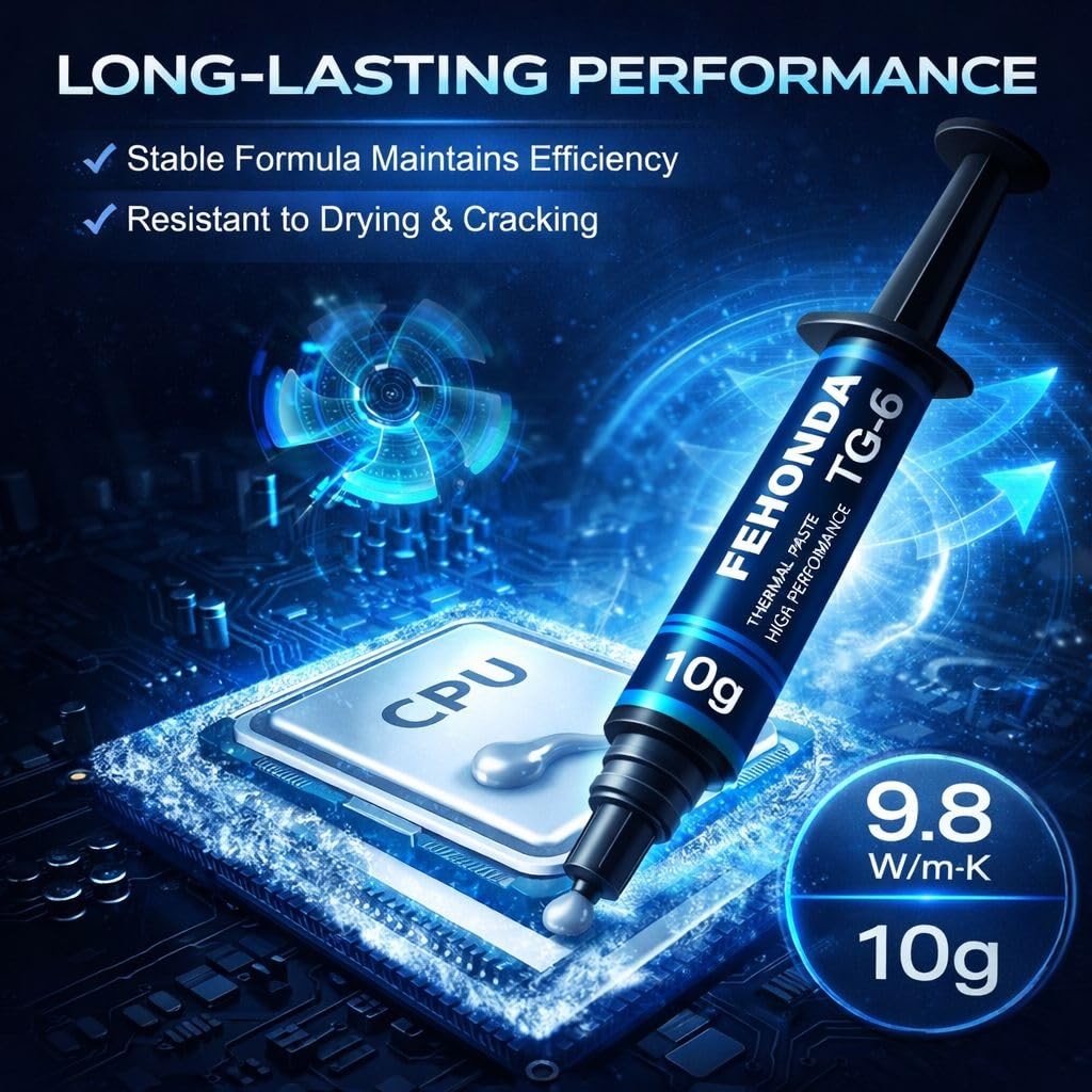 Thermal Paste 10g – 9.8 W/m·K Ultimate High Performance CPU Thermal Compound,...