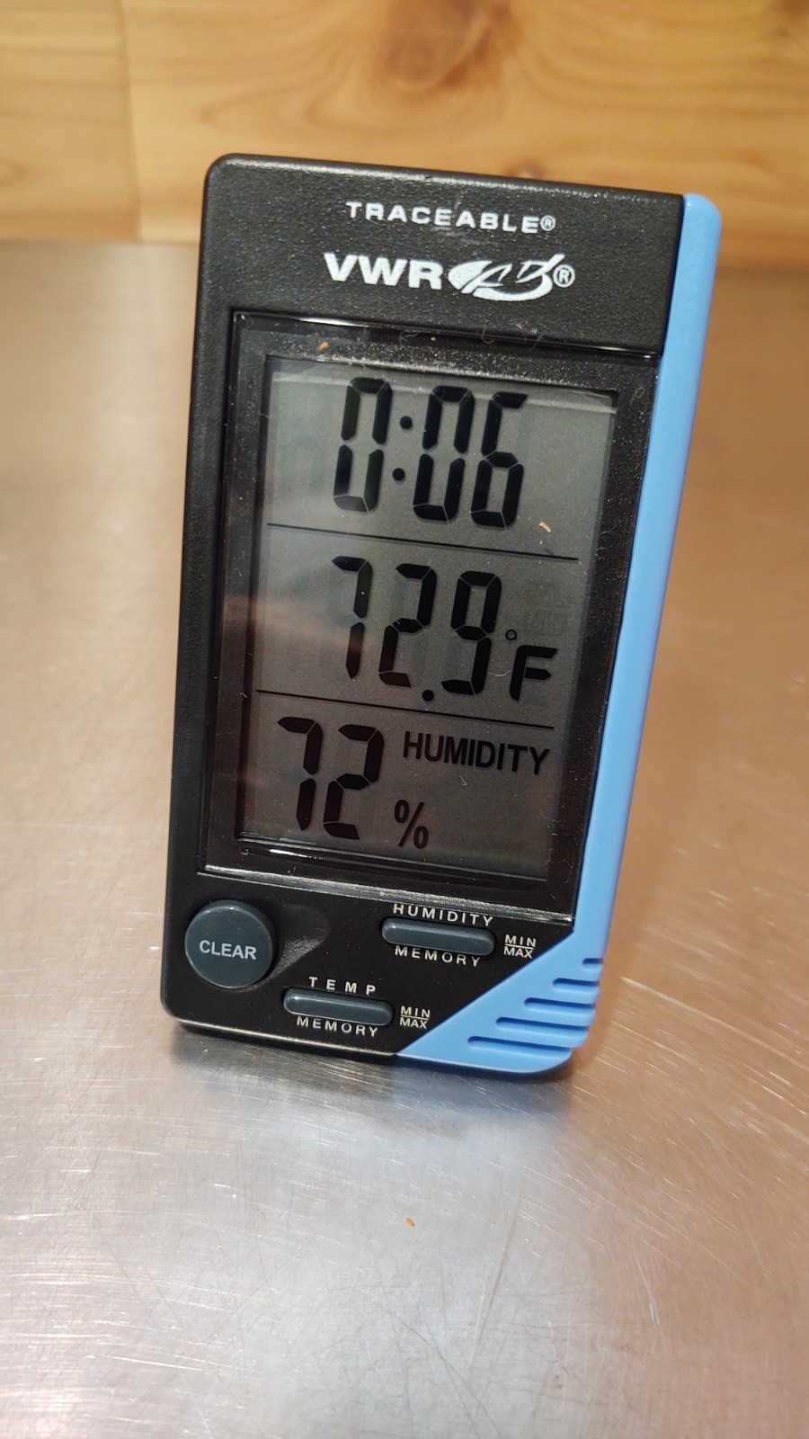 VWR 62344-734 TRACEABLE Thermometer Clock Humidity Monitor