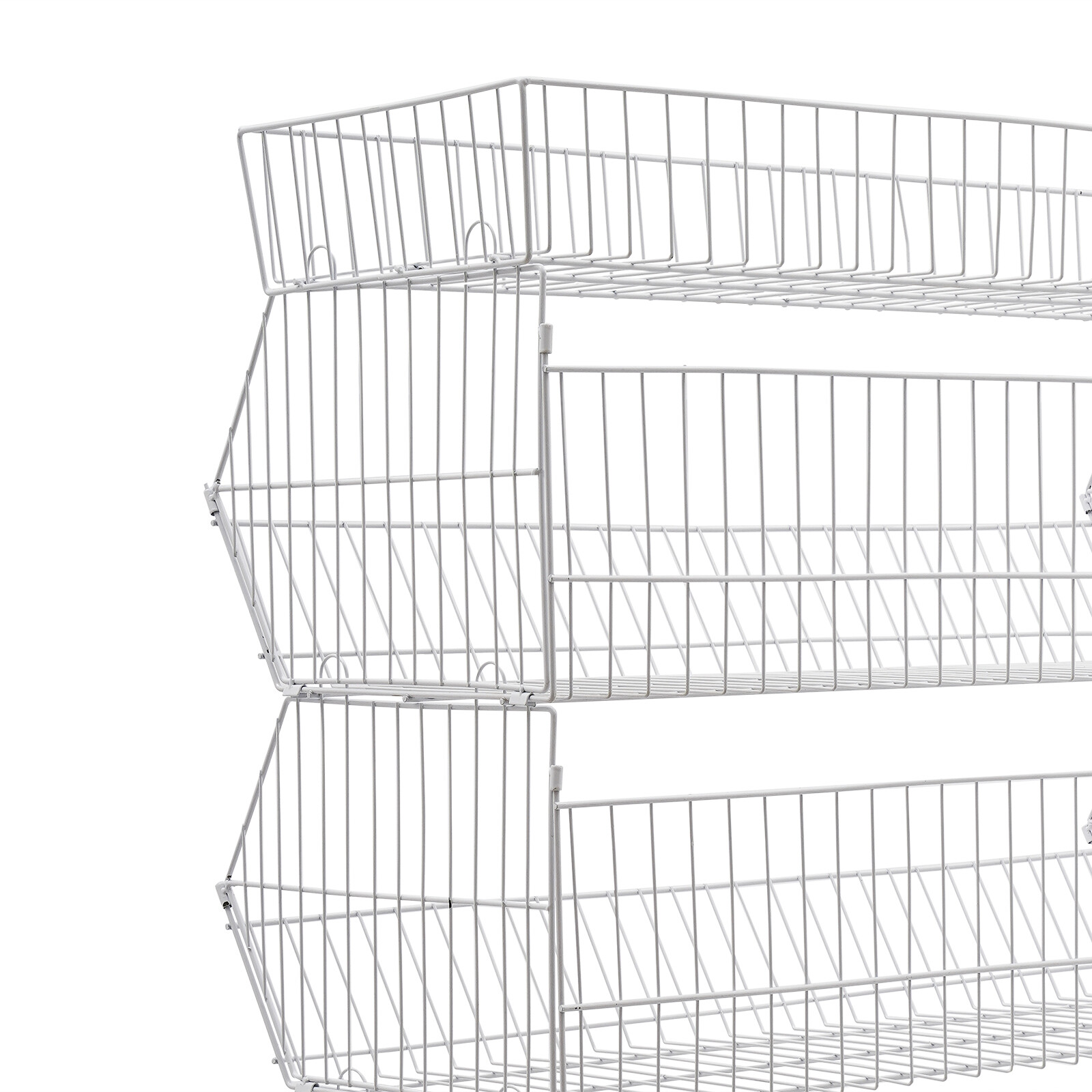 5 Tier Wire Grid Retail Display Shelf Merchandise Display Rack Stand w/4 Pulleys