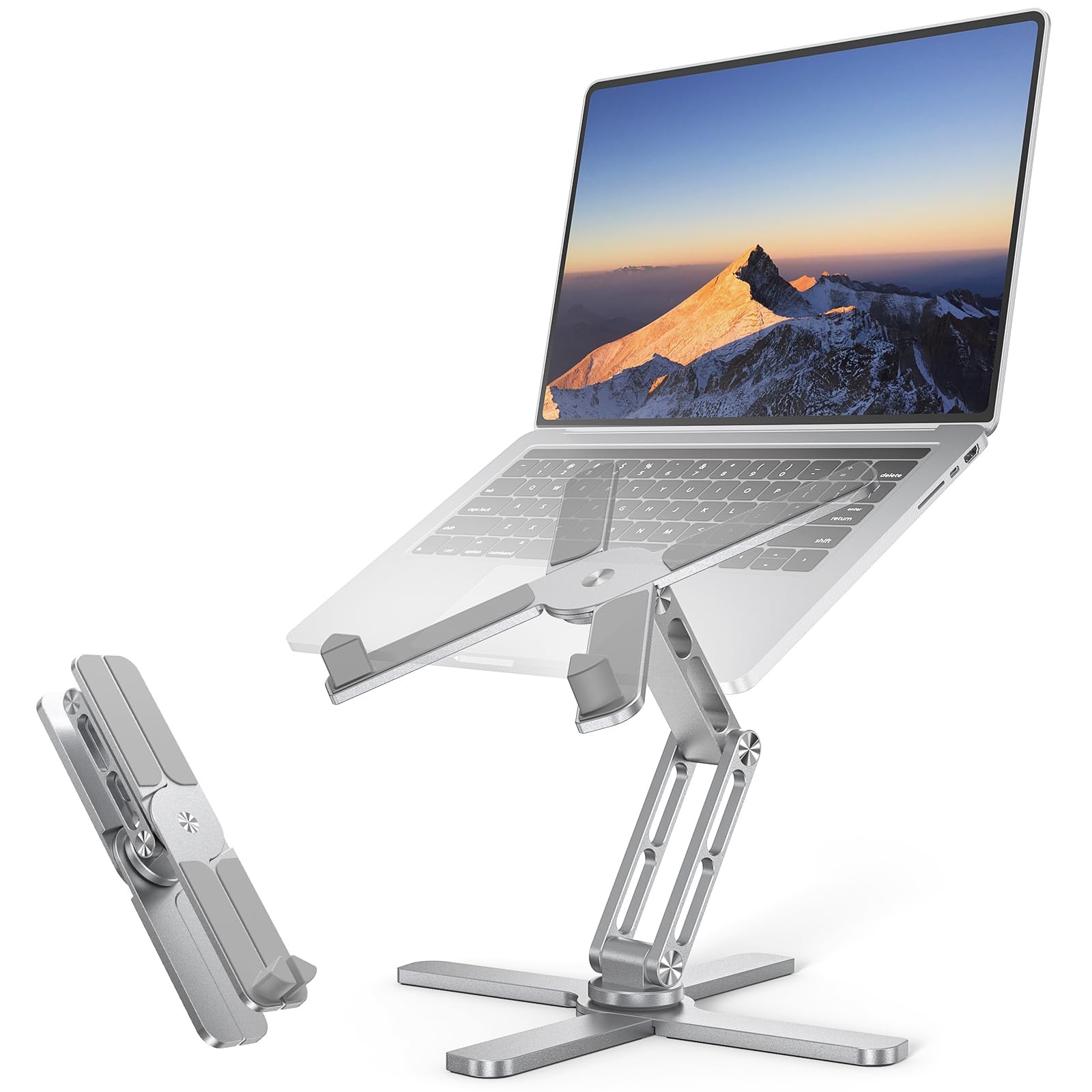 Foldable Portable Ergonomic Aluminum Laptop Stand Riser 360 Rotating 17 Inch