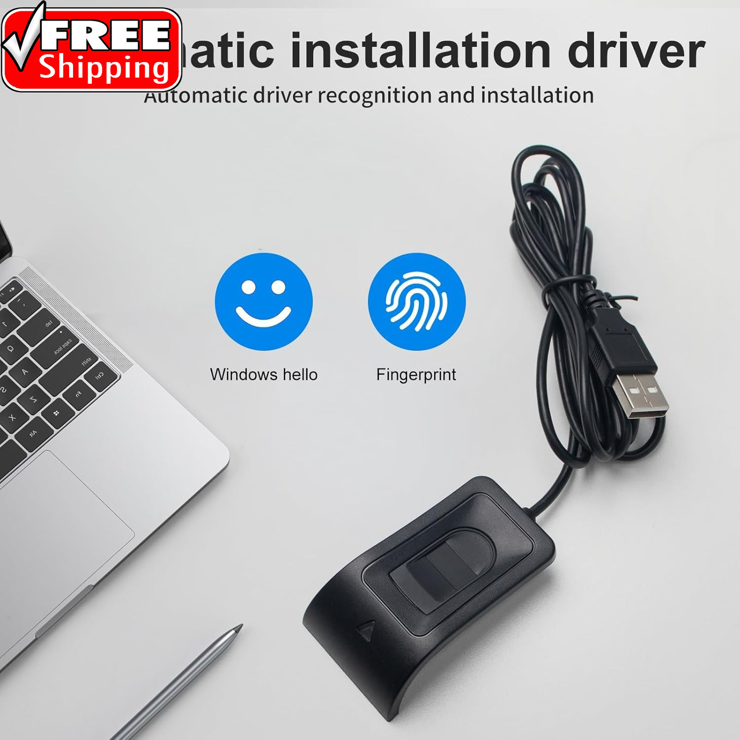 USB Finger print Reader Finger print for Windows10/11, Windows Hello Automatic D