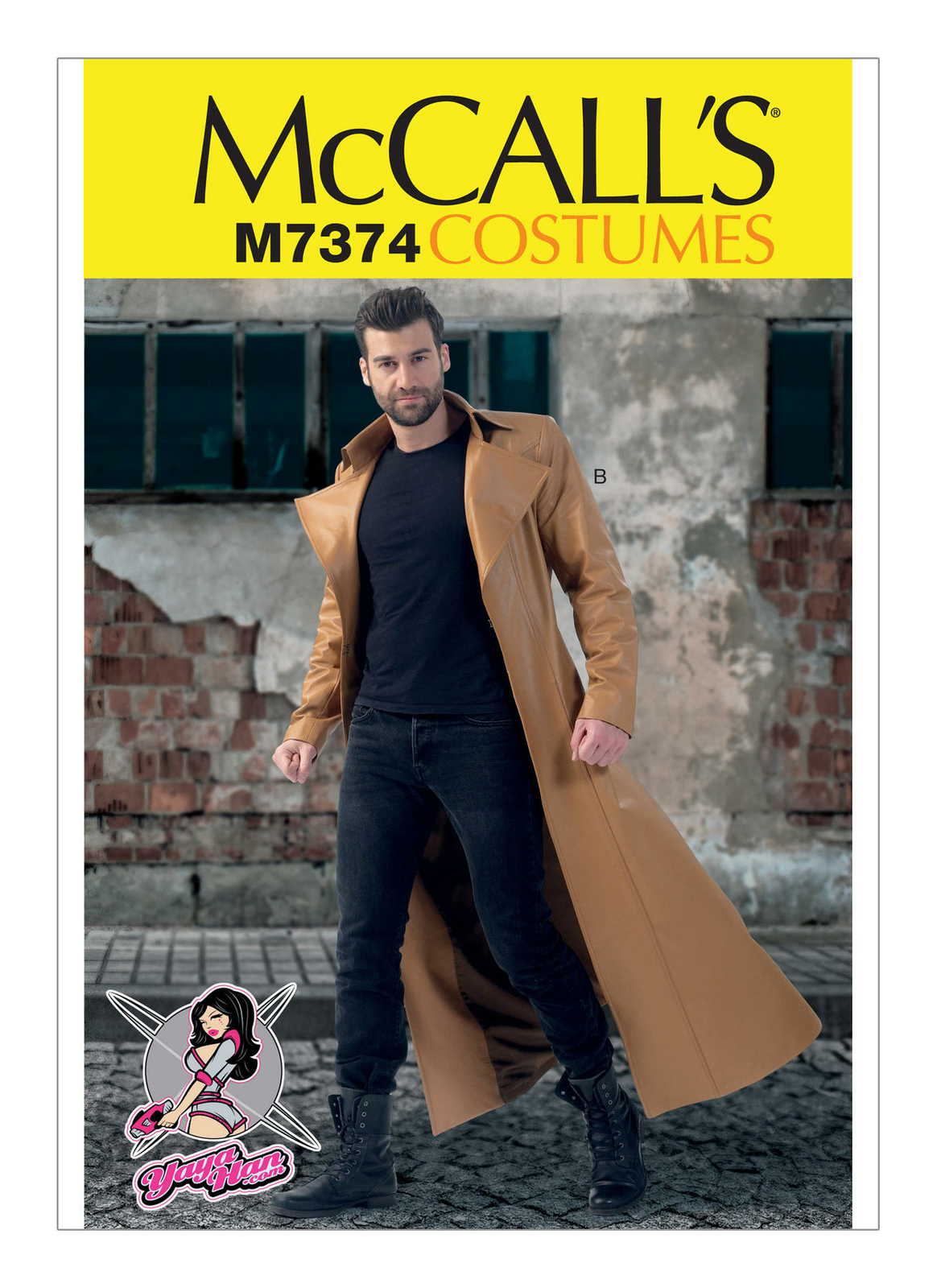 McCall's M7374 Yaya Han Men's Cosplay Long Duster Coat Costume Sew Pattern Uncut