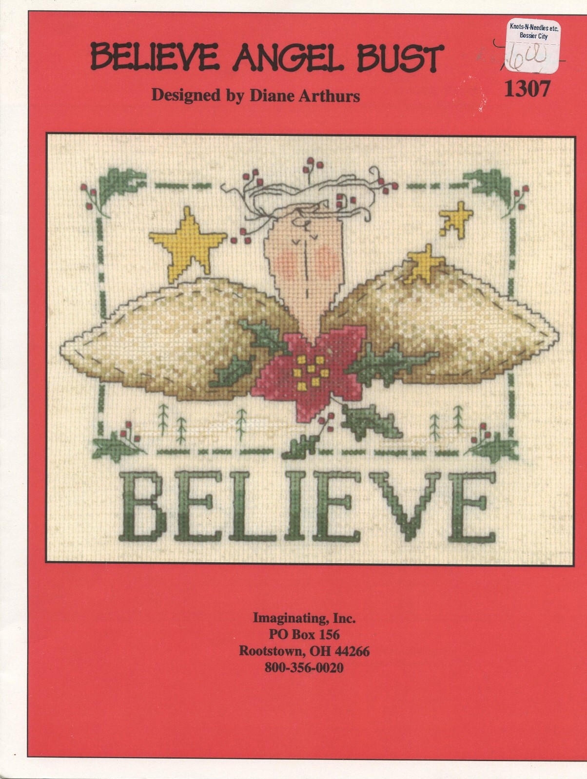Imaginating Diane Arthurs Believe Angel Bust Counted Cross Stitch Pattern NOS