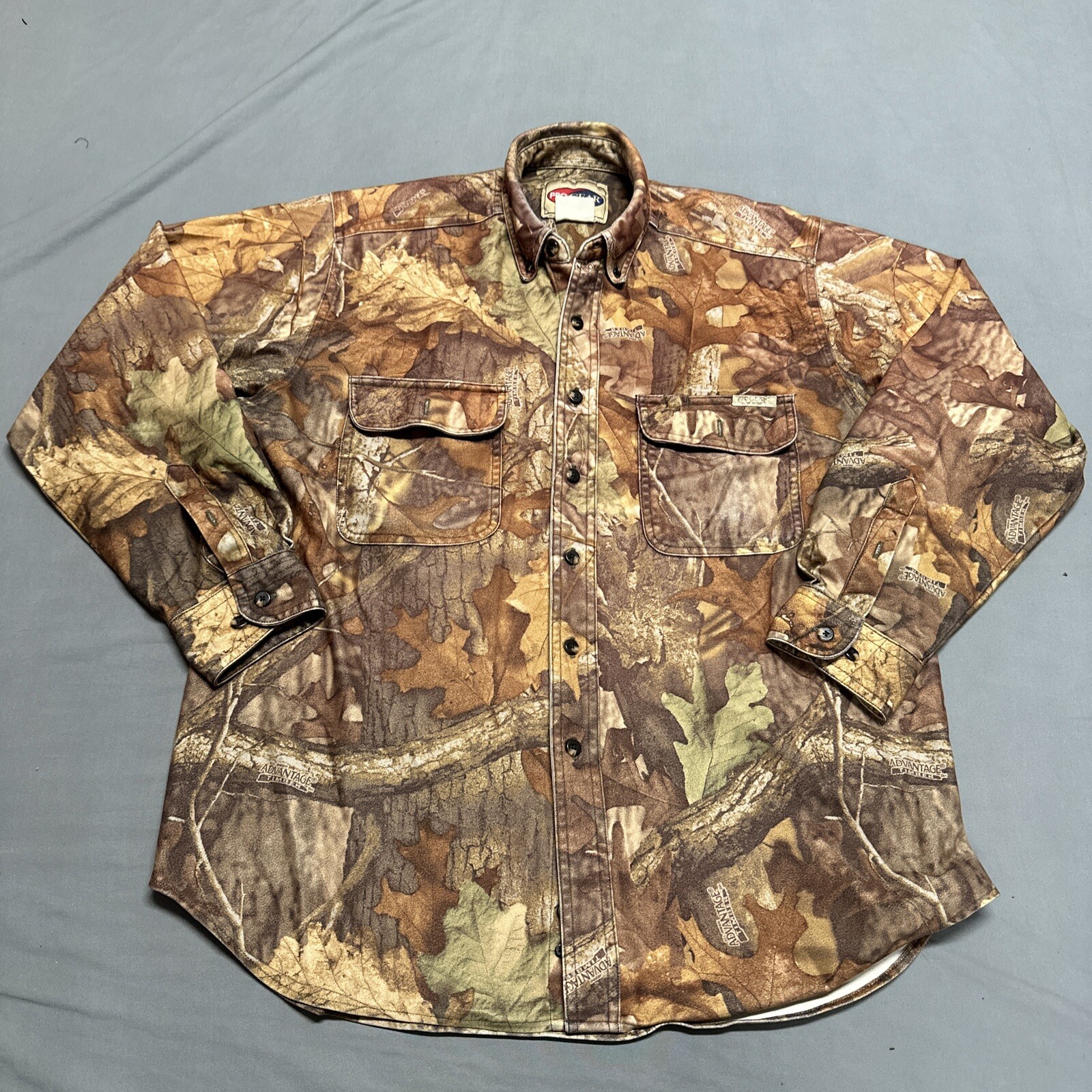 Vintage Wrangler Large Advantage Timber Camo Button Up Flannel Long Sleeve Shirt