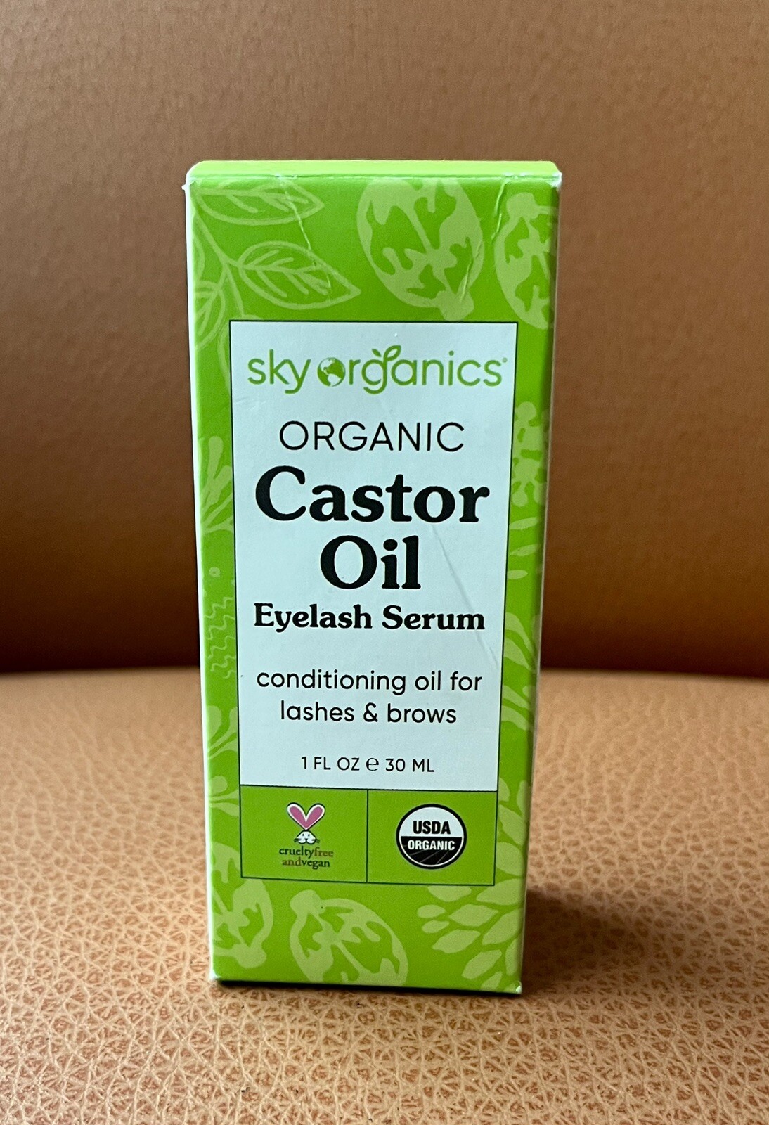 Sky Organic Castor Oil Eyelash Serum For Fuller-Looking Lashes & Brows 1 fl oz