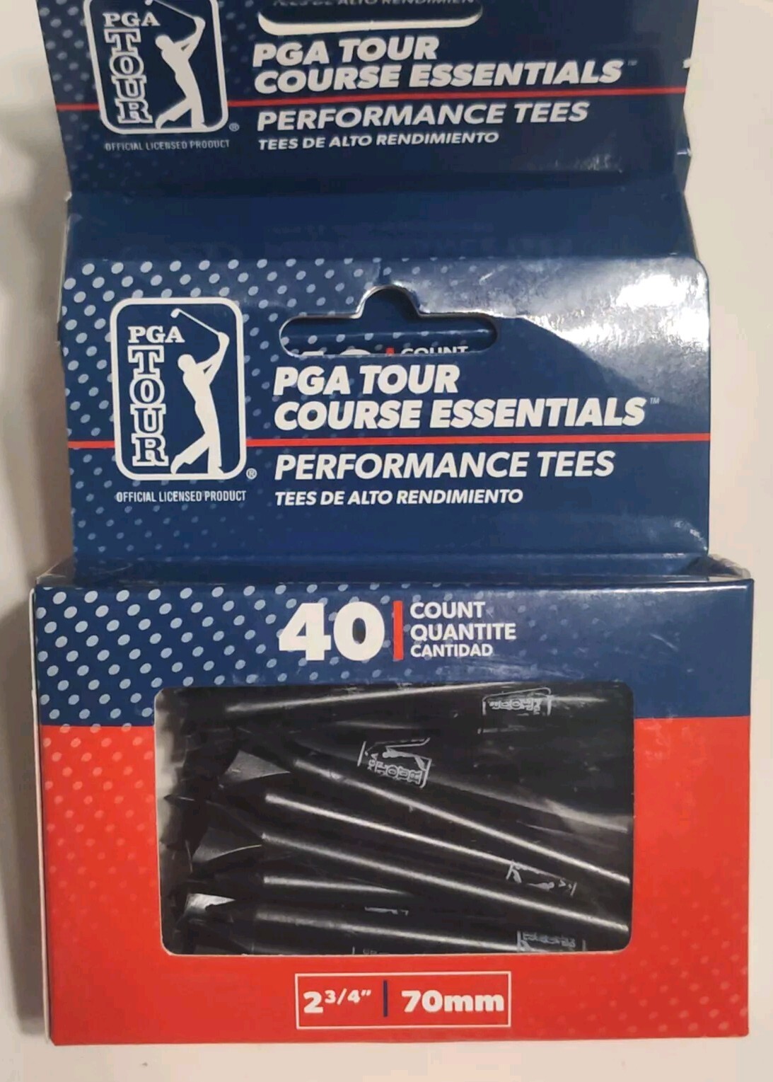 3 Boxes PGA Tour Course Essentials Performance Tees 2 3/4” 70mm-40 Count 120