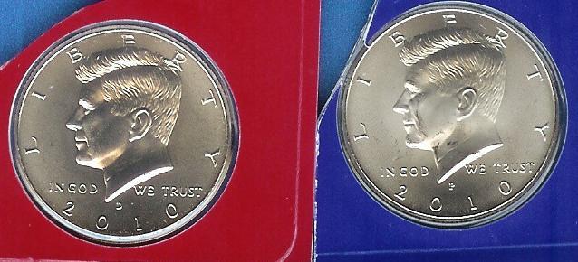 2010 P&D Kennedy Half Dolllars From SATIN Mint Set- 2 Coins PD