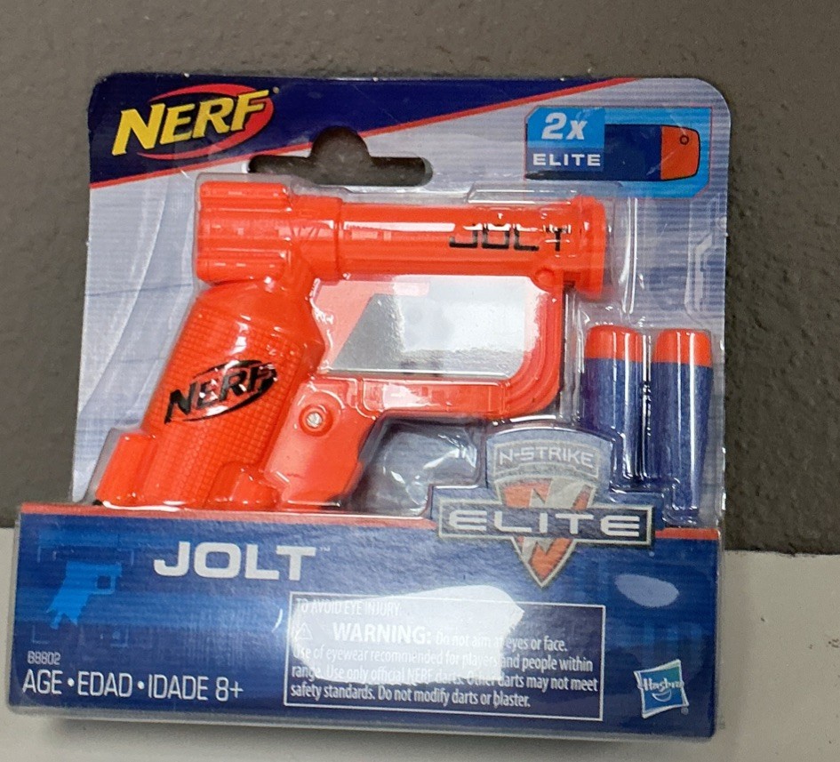 NERF N-Strike Elite Jolt Blaster Orange Mini Dart Gun w/ 2 Darts New Sealed