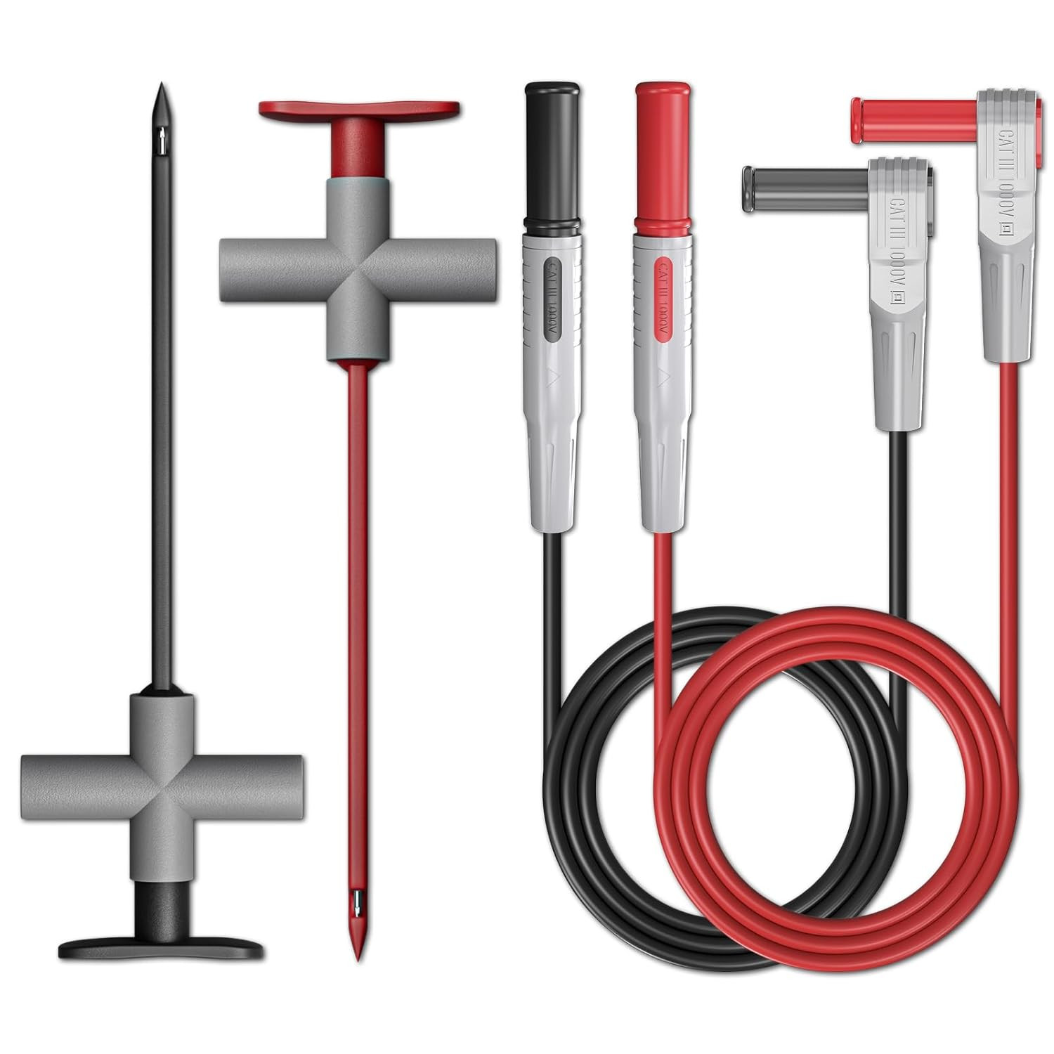 2PCS Multimeter Test Leads 4Mm Banana Plug Male to Male with Puncture Probes Wir