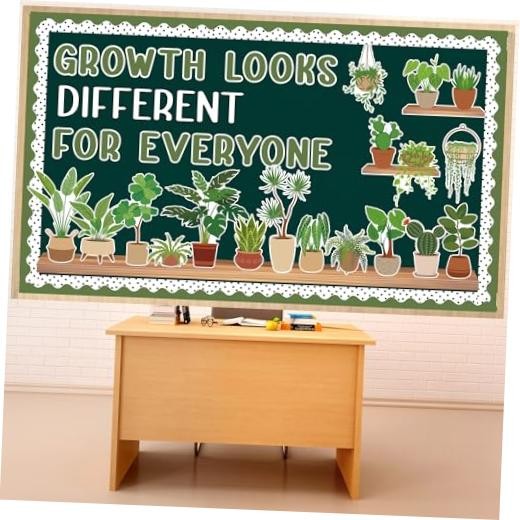 78 Pcs Greenery Classroom Bulletin Board Decorations Motivational Plant