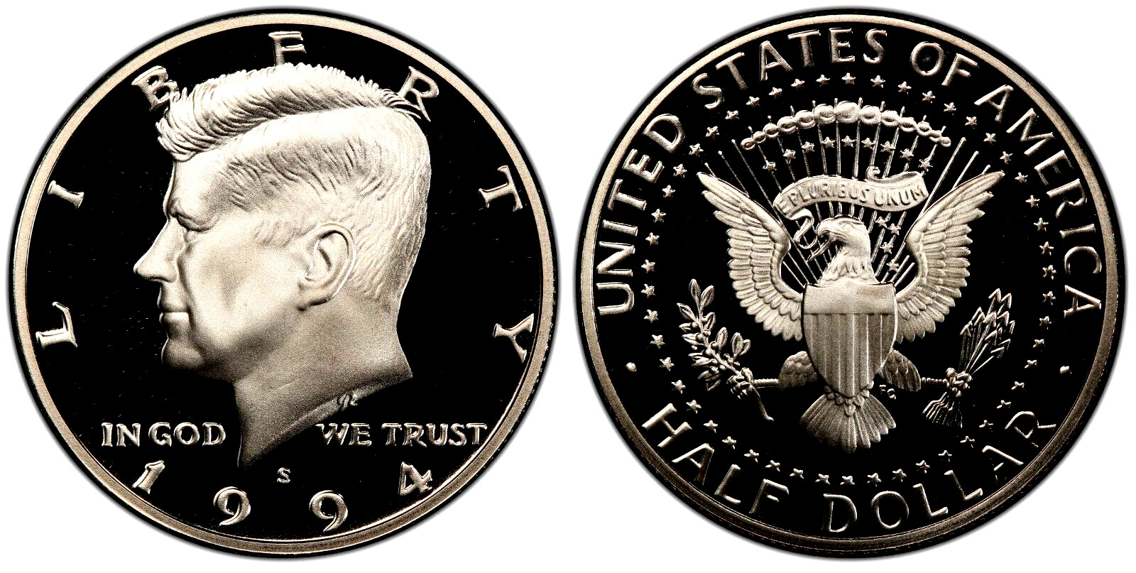 1994 P D S Kennedy clad Half dollars