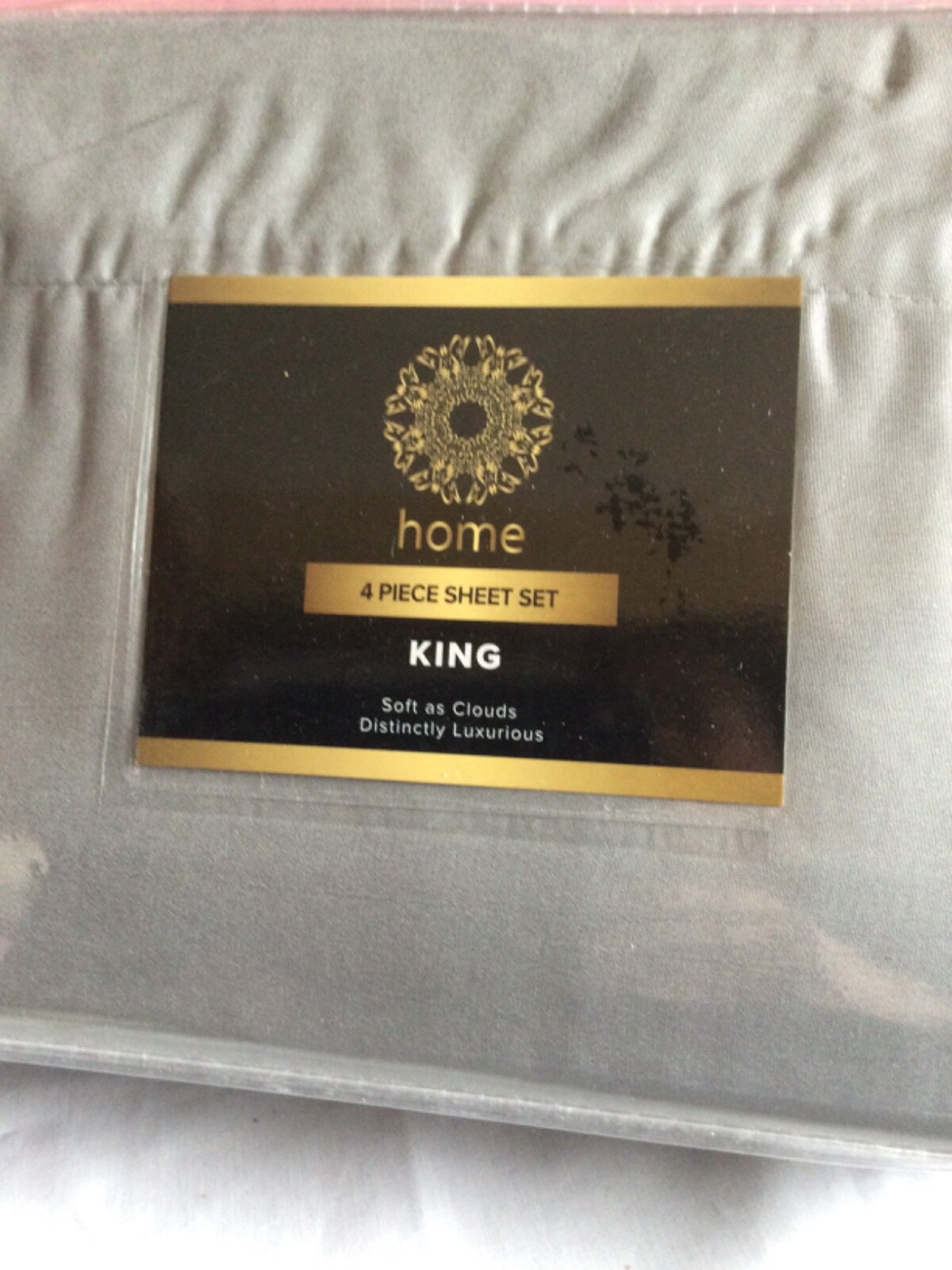 Home 4 Piece Sheet Set King Color Grey Soft At Clouds Brand New