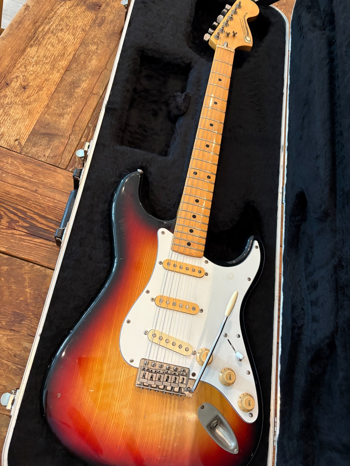 1970's Fernandes Stratocaster guitar with case