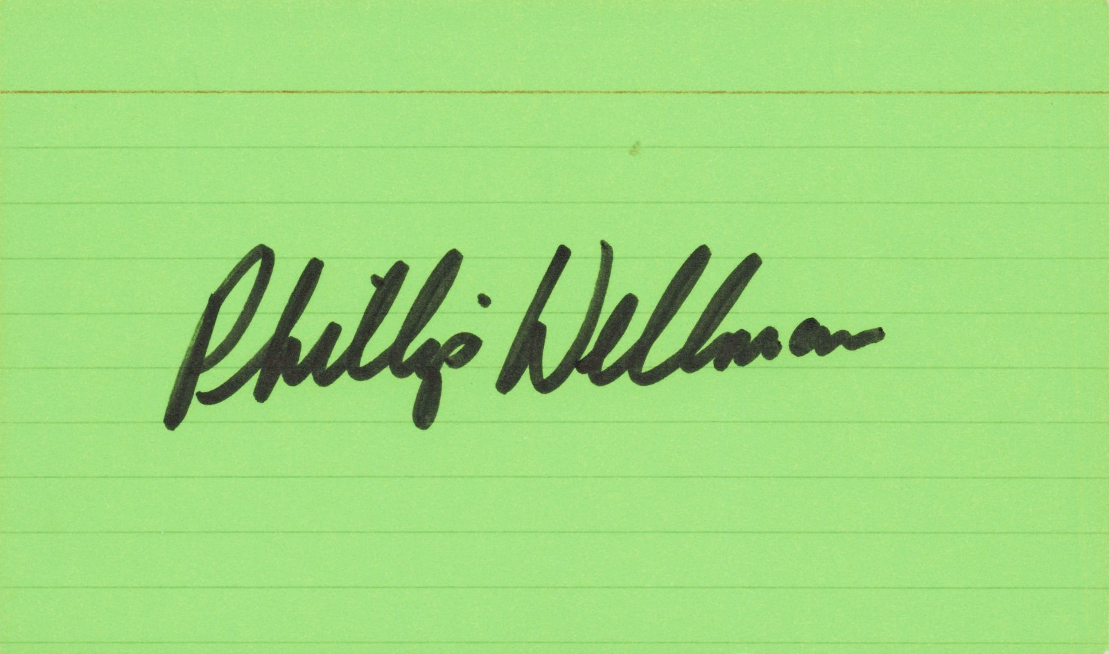 Phillip Wellman - Braves - Signed Autographed 3x5 Index Card 163