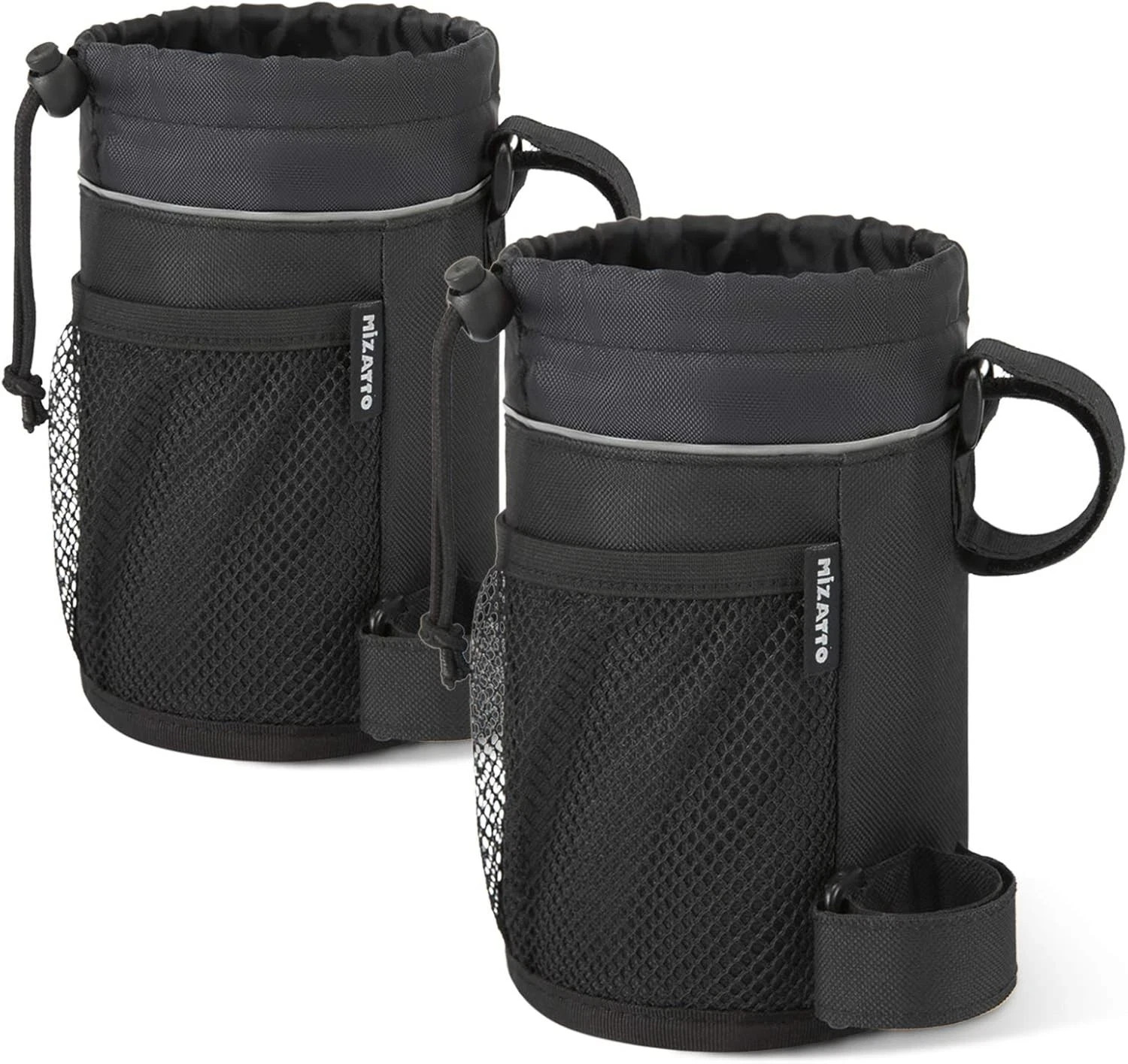 MIZATTO 2 Pack Bike Cup Holder - Water Bottle for Bike, Black (2 pack)