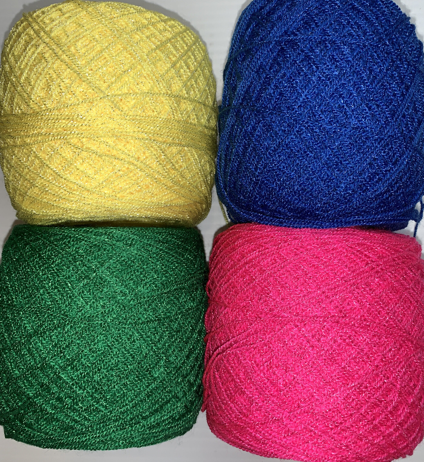 Lace yarn Crystal .Colors. 189/24/62/28.Acrylic/Rayon. 900 yds each. 1 lot of 4