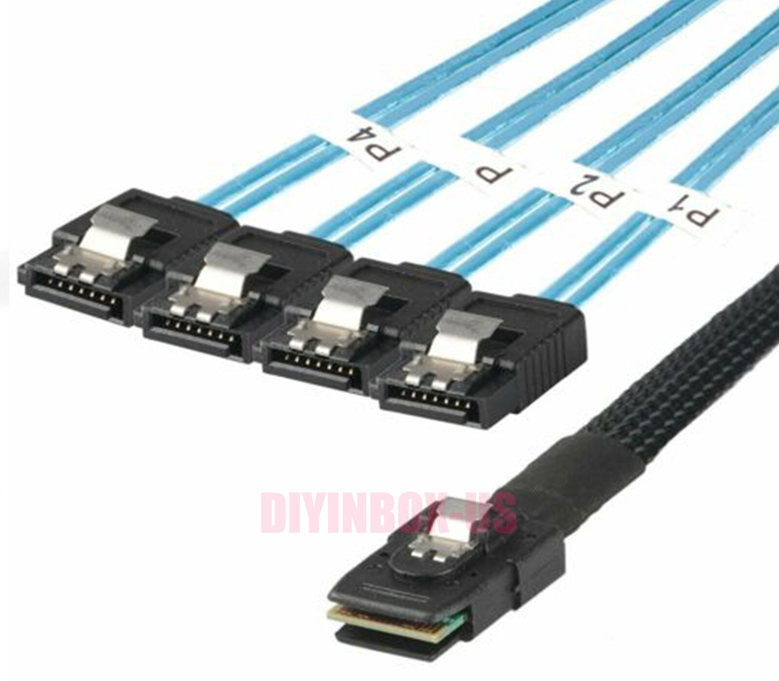 Mini SAS 36P SFF-8087 to 4 X SATA 7Pin HD Splitter Breakout Cable 50CM