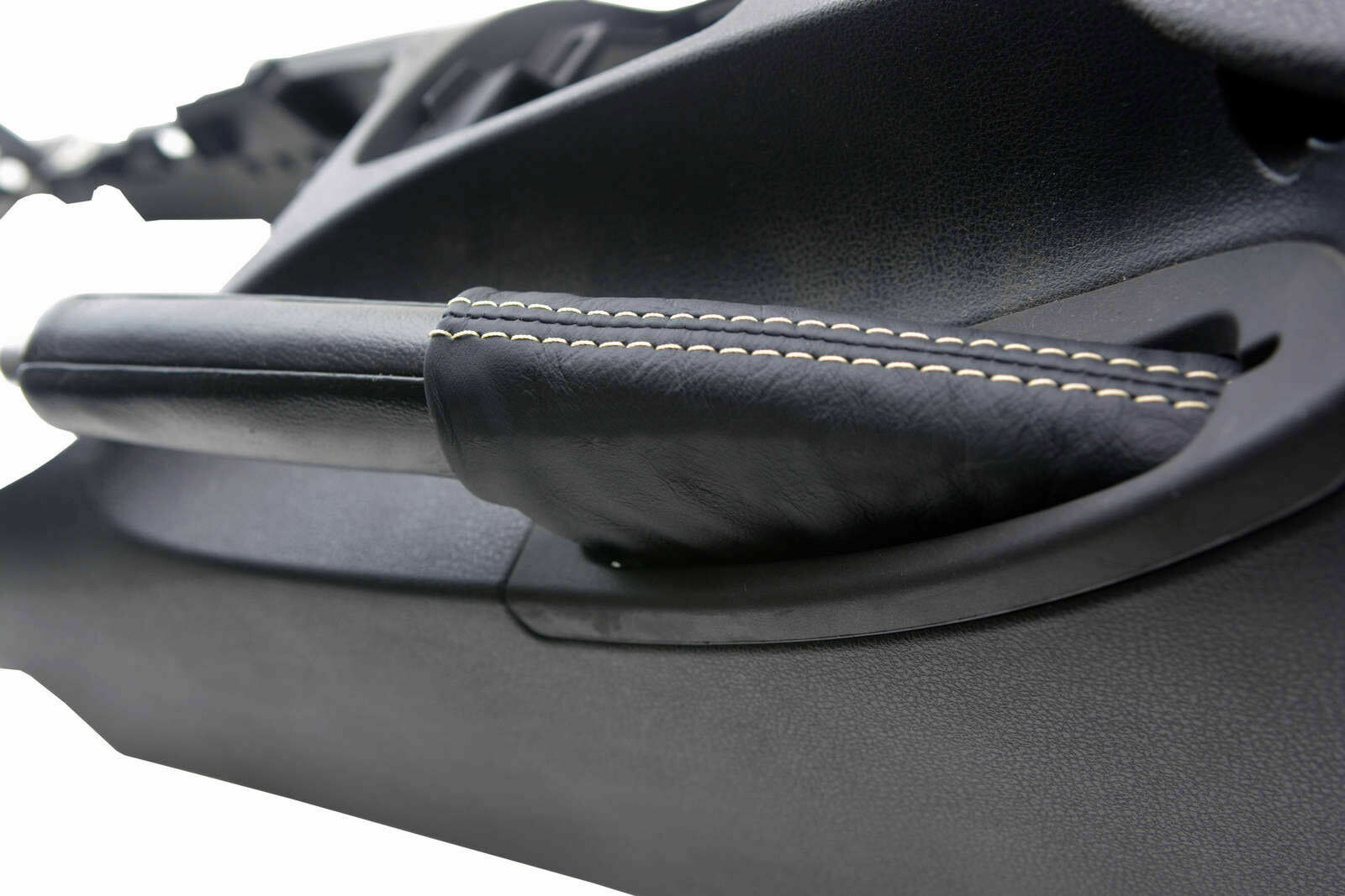 E Brake Boot Cover Leather for Nissan 370Z 2008-2019 Black Beige Stitch