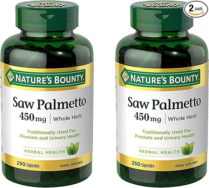 LOT OF 2  NATURE'S BOUNTY SAW PALMETTO 450 mg 250 CAPS = 500capsuls TOTAL ~ 2027