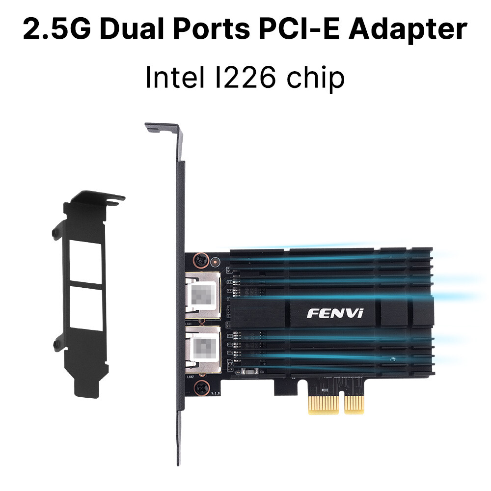 2.5Gbps PCIE Gigabit Network Adapter Intel I226 Ethernet Card Dual RJ45 LAN Port