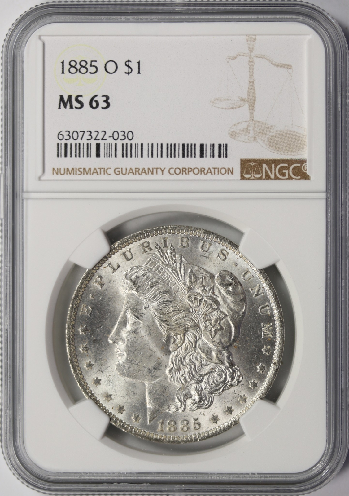 1885-O $1 Morgan Silver Dollar NGC MS63