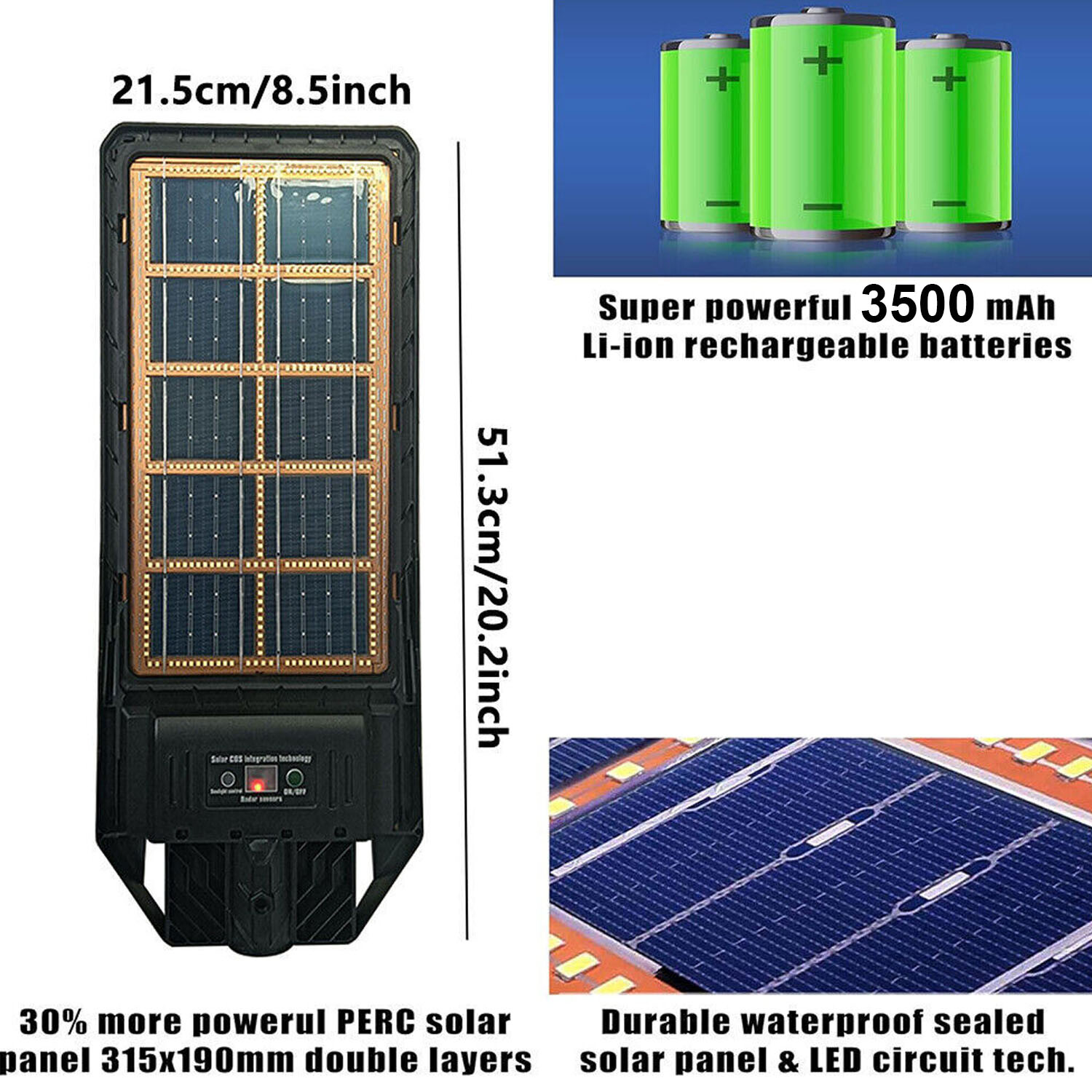 NEW 6000W Commercial Solar Street Lights Outdoor Dusk to Dawn Super Bright 2025