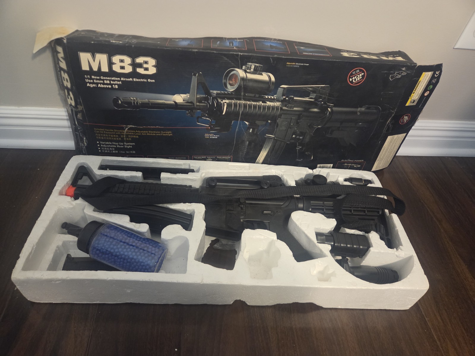 Double Eagle M83 A2 Electric Airsoft Rifle 37" overall + Ammo