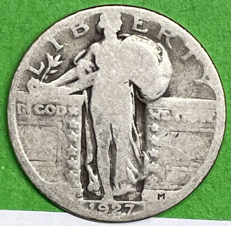 1927-S Standing Liberty Silver Quarter ~ Low Mintage KEY DATE ~ Lot #27E