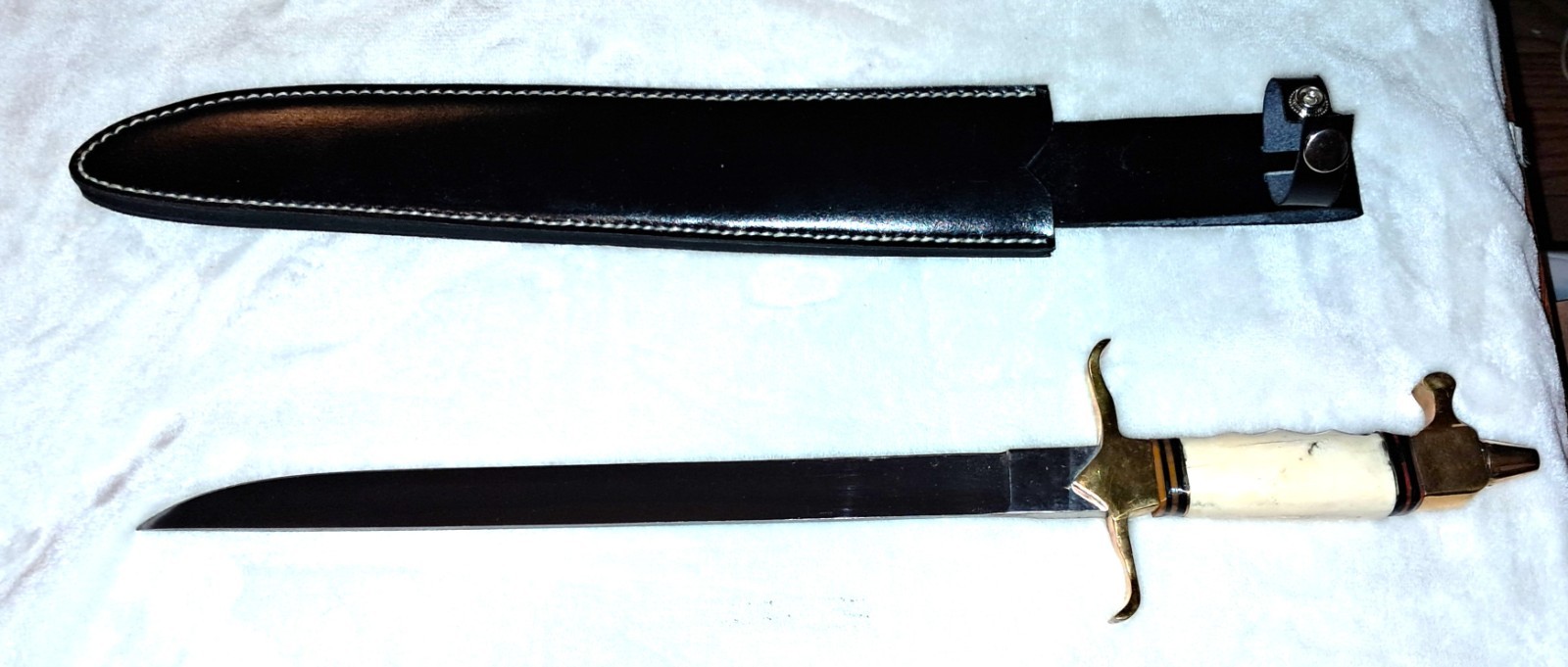 Knife 12" blade single edge SHARP Quillon Guard 440 stainless sheath Short Sword