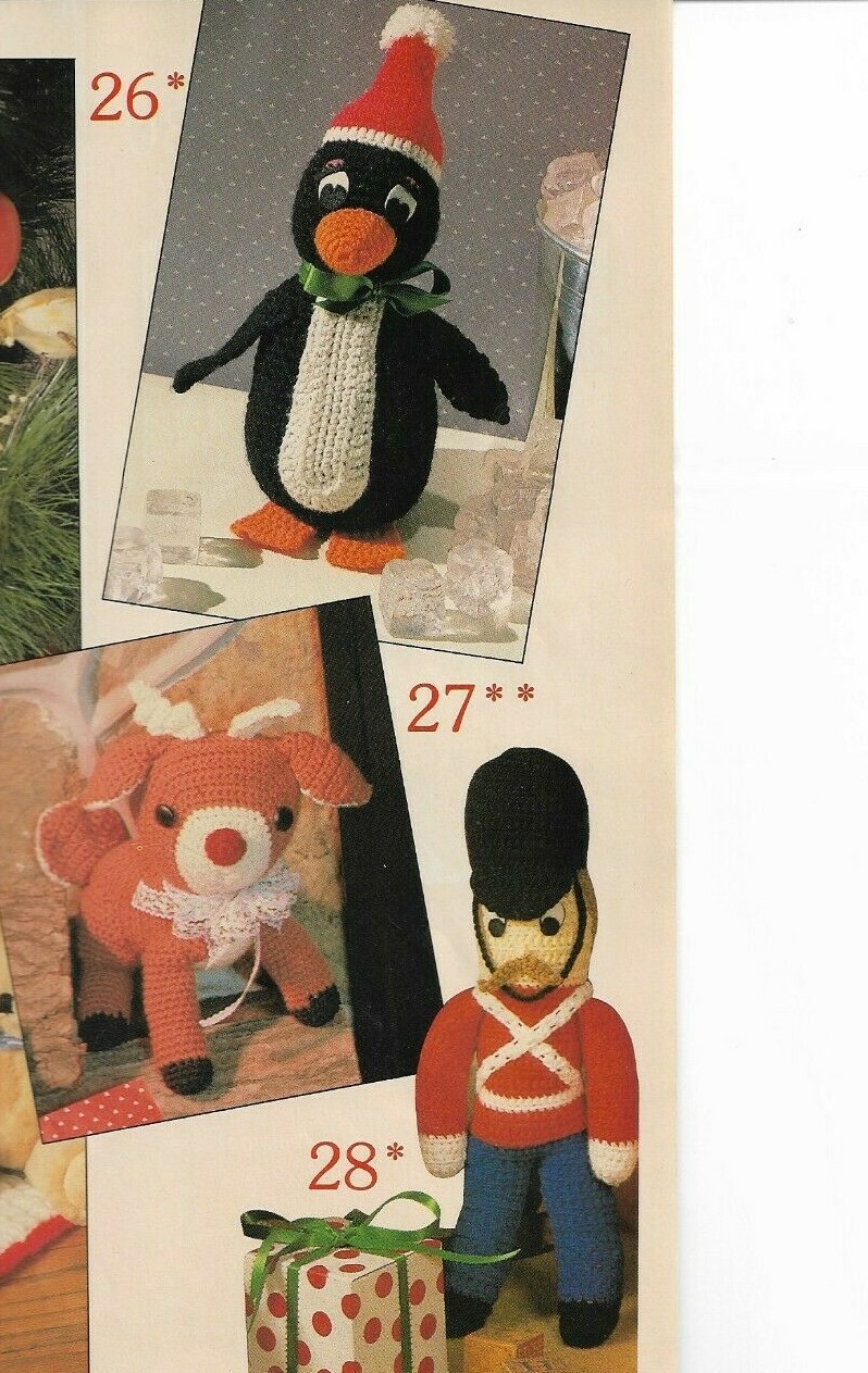 PENGUIN PRANCER DEER & TOY SOLDIER CHRISTMAS CROCHET PATTERN INSTRUCTIONS