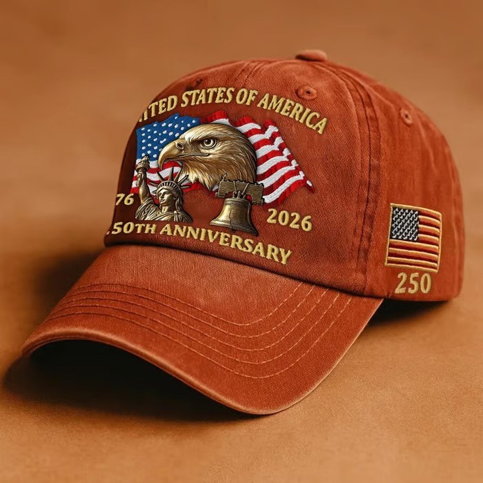 United States 250th Anniversary Hat USA Patriotic Baseball Cap 1776-2026 Printed