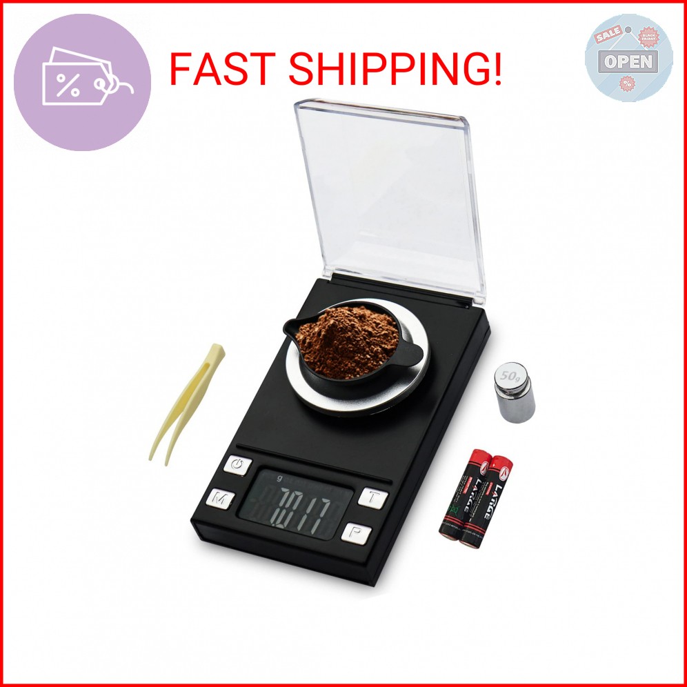 UNIWEIGH Milligram Scale 50g/0.001g,Precision Mini Carat Gram Scale for Powder M