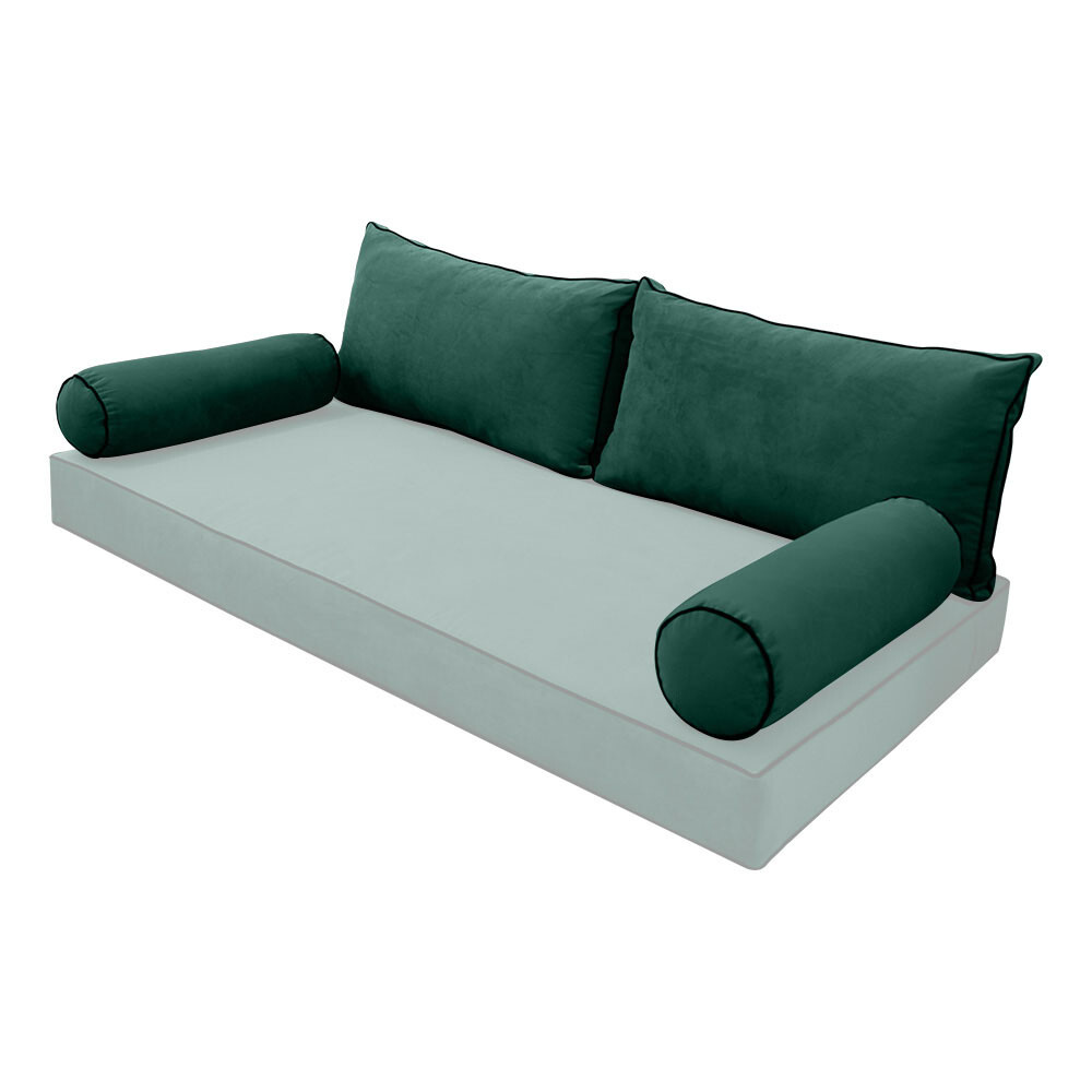 SLIPCOVER ONLY Contrast Full Style V2 Velvet Indoor Daybed Bolster Cushion AD317