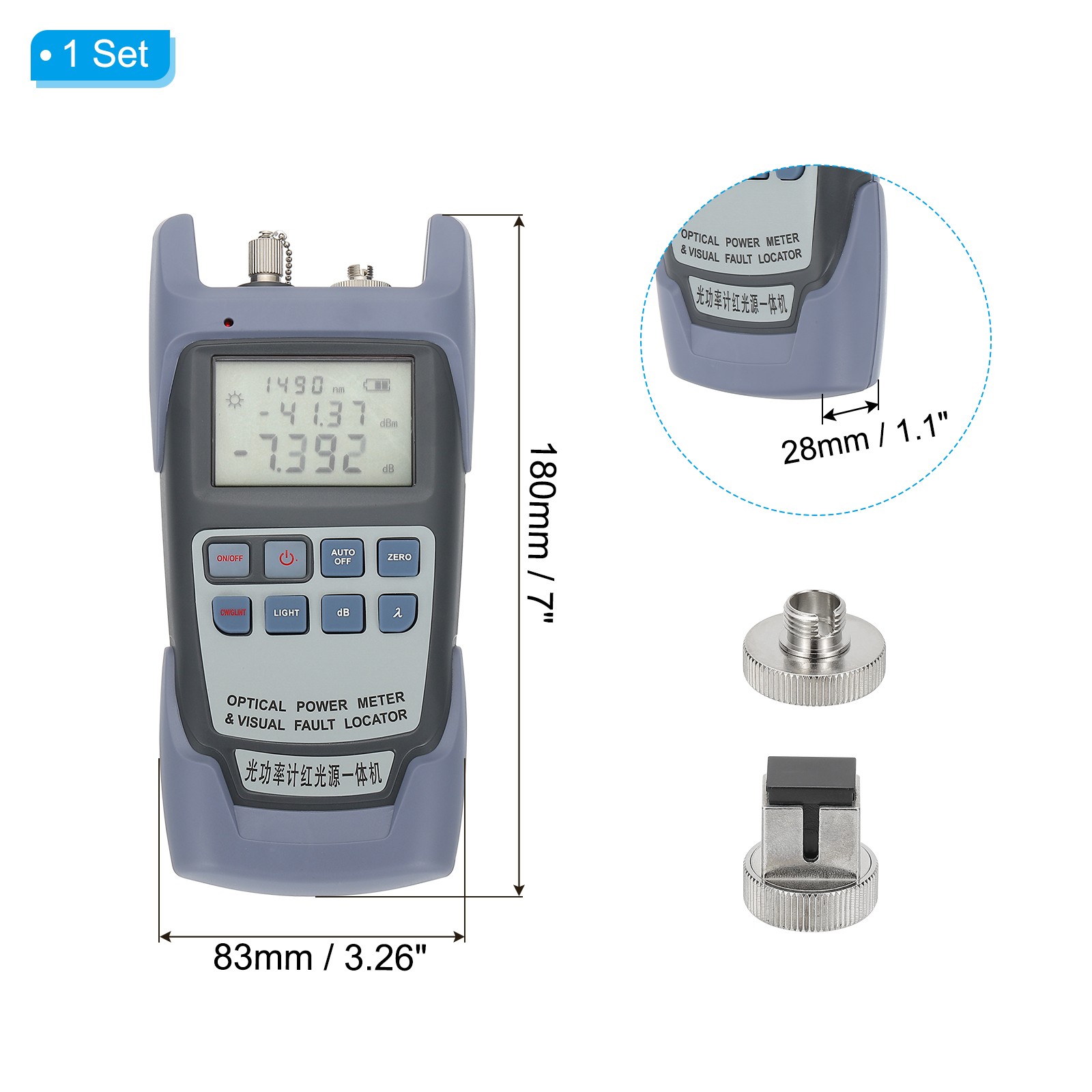 Fiber Optic Cable Tester, 10MW Visual Fault Locator Optical Power Meter
