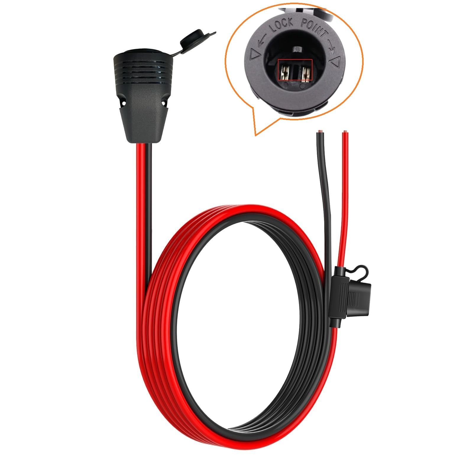 10900027 Fridge Freezer Wiring Kit and Threaded Socket Mount for Quick Black