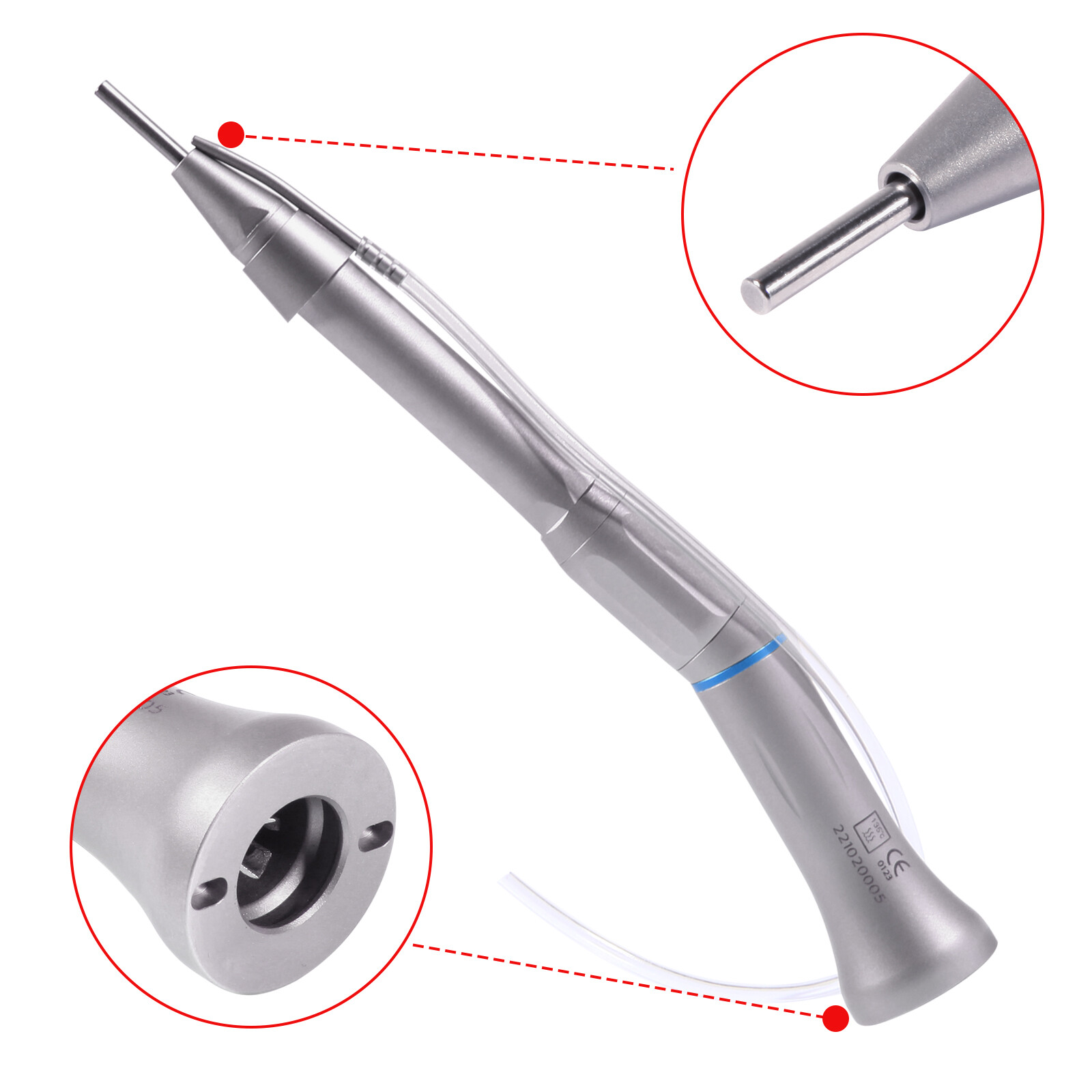 Dental Surgical Handpiece 20 Degree Angle Straight Head 1:1 Micro Surgery