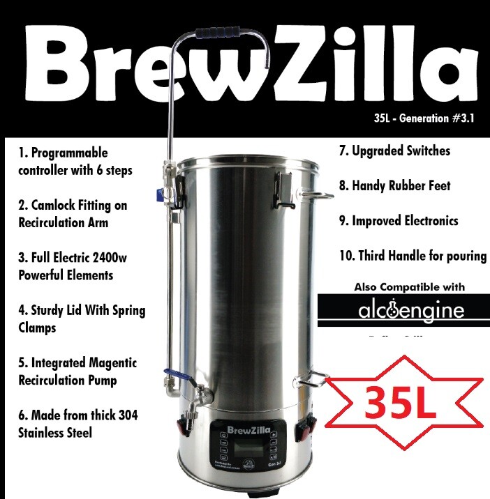 35L BrewZilla/(Robobrew G3) Single Vessel All Grain Brewing/Personal Brewery