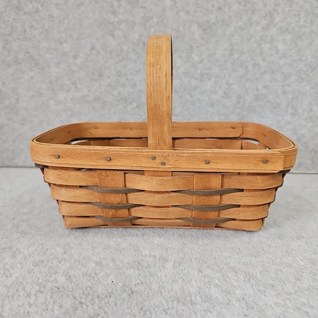 Longaberger Baket 1988 2 Tone Rectangle W Handle 9.5x5.75x7.5